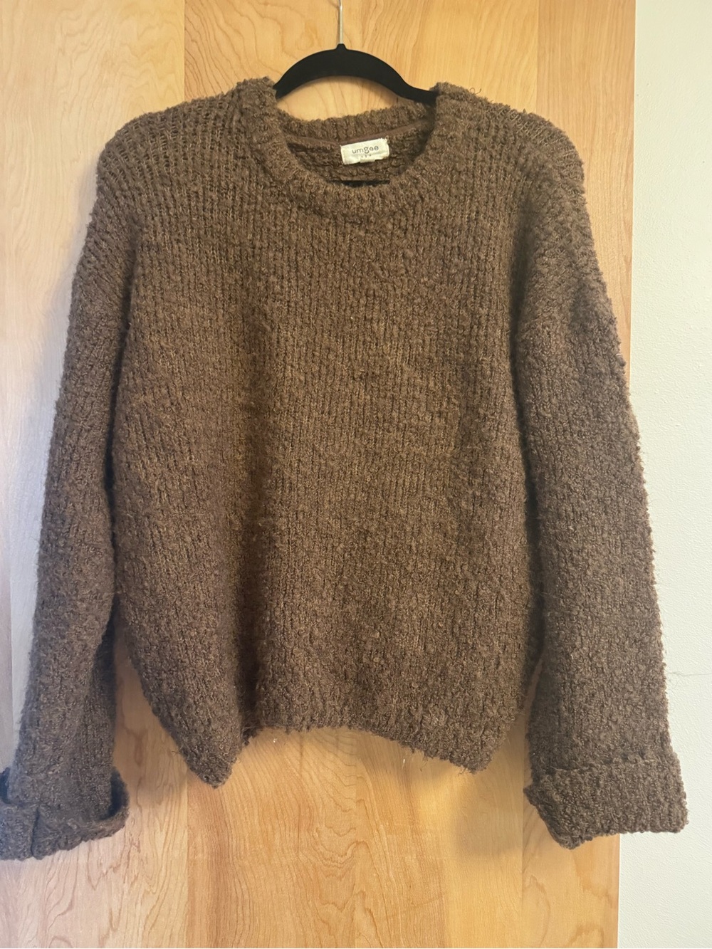 Umgee Chunky Brown Crewneck Sweater